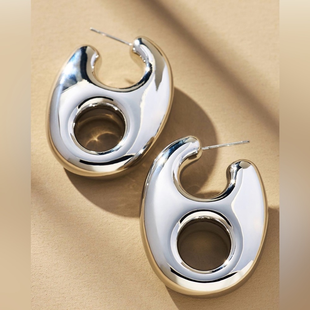 Anthropologie Pop Tab Huggie Earrings